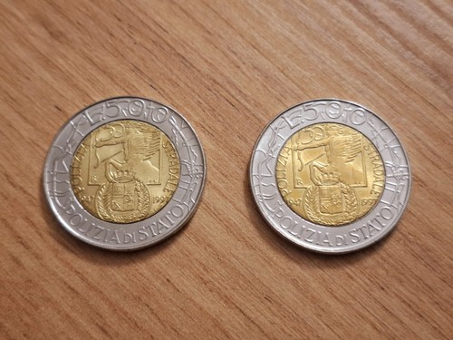 Moneta 500 lire polizia di - polizia,
